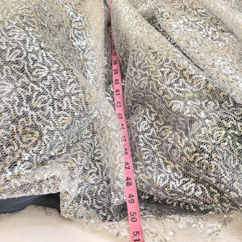Tony Bowls Le Gala Silver Sequin Rhinestone Pageant Princess Red Carpet Gown 6 - Picture 14 of 14